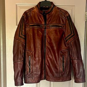 Buckle Black Faux Fur Leather Biker Jacket